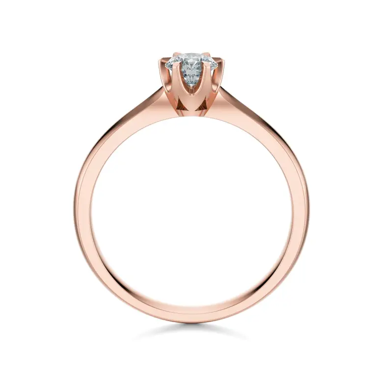 Pierścionek z diamentem różowe złoto